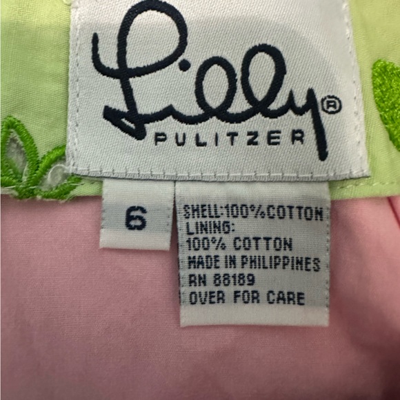 Lilly Pulitzer Vintage Green and Pink Skirt - Size 6 - Picture 3 of 4